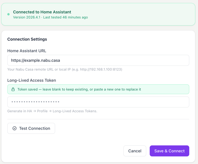 RentalHelm connected to Home Assistant